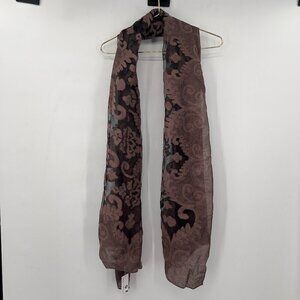 Jessica McClintock Brocade Sheer Shawl Solid Border Scarf NWT